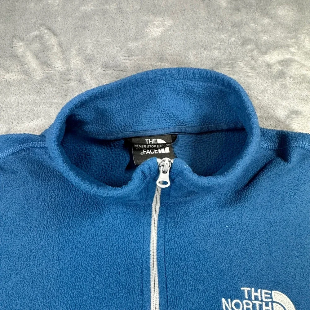 The North Face TKA 100 Glacier Blue Quarter Zip Fleece Pullover Mens Small F15